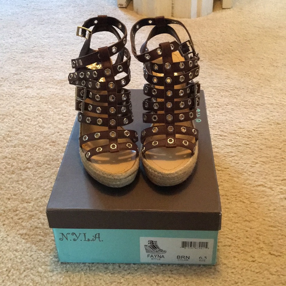 NYLA Fayna Brown Leather Shoes